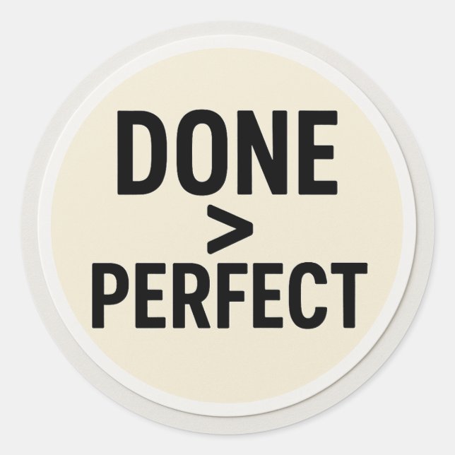Calcomanía HECHO > PERFECTO (Anverso)