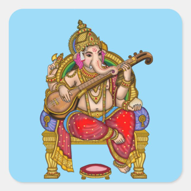 Calcomanía impermeable brillante de Lord Ganesha (Anverso)