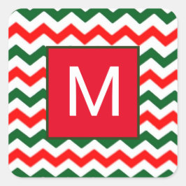 calcomanía inicial personalizada verde y roja