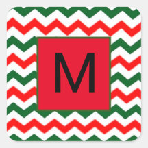 calcomanía inicial personalizada verde y roja