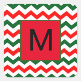 calcomanía inicial personalizada verde y roja