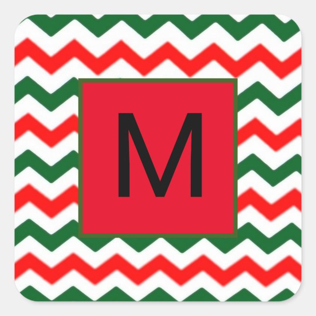 calcomanía inicial personalizada verde y roja (Anverso)