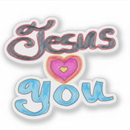 Calcomanía Jesús Te Ama Cita Cristiana