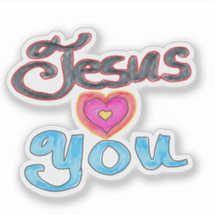 Calcomanía Jesús Te Ama Cita Cristiana 