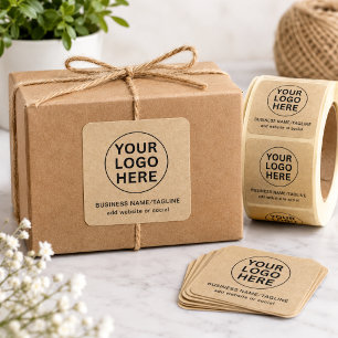 Calcomanía Kraft Rústica l Logo de Marca Promocion