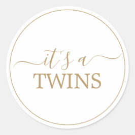 Calcomanía Minimalista de Oro para Baby Shower 'It