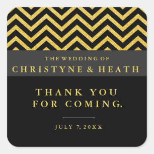 Calcomanía moderna de Chevron negro y dorado elega