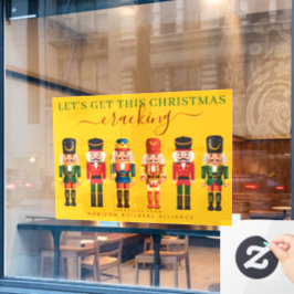 Calcomanía moderna para ventana de negocio de casc