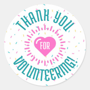 Calcomanía o botón de Gracias por ser Voluntario