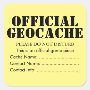 Calcomanía oficial personalizada de Geocache
