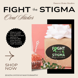 Calcomanía Oval de Conciencia sobre Salud Mental