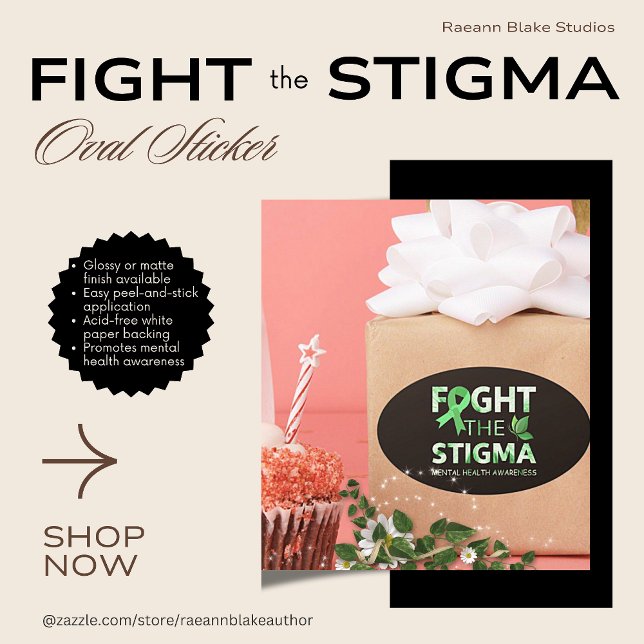 Calcomanía Oval de Conciencia sobre Salud Mental (Subido por el creador)