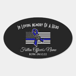 CALCOMANÍA OVAL EN MEMORIA DE OFICIAL CAÍDO