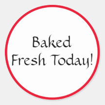 Calcomanía ovalada de horneado fresco hoy