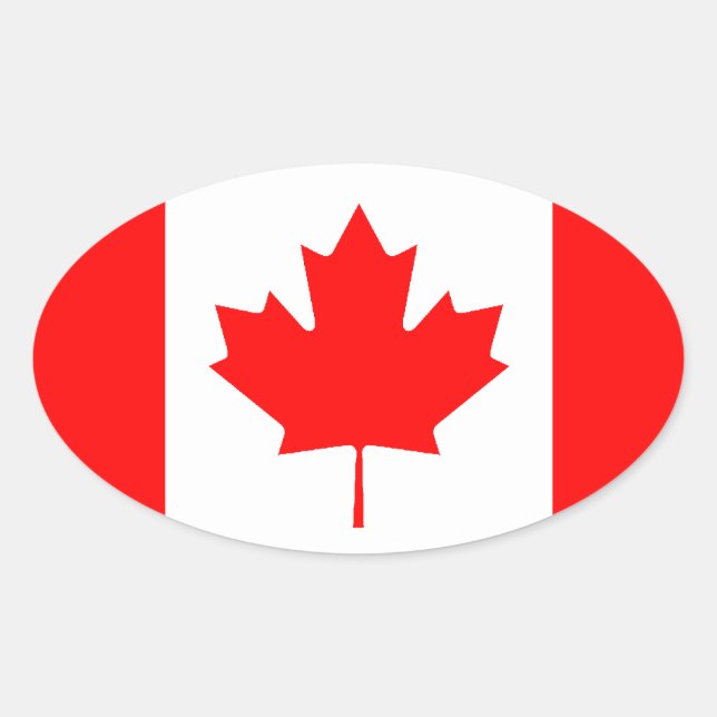 Calcomanía ovalada de la bandera canadiense (Anverso)