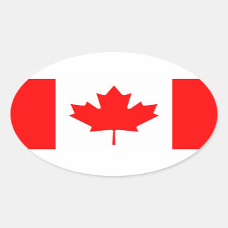 Calcomanía ovalada de la bandera canadiense