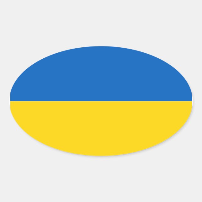 Calcomanía ovalada de la bandera de Ucrania (Anverso)