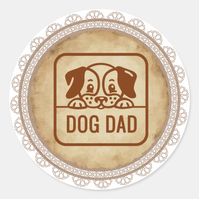 Calcomanía para amantes de perros antiguos | papá  (Anverso)