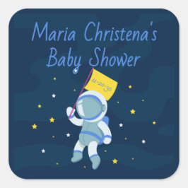 Calcomanía para Baby Shower de Astronauta Pequeño