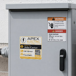 Calcomanía para electricista | Código QR de contac
