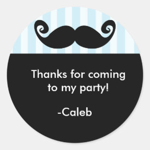 Calcomanía para fiesta de cumpleaños MUSTACHE Blue