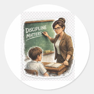 Calcomanía para maestros sobre disciplina