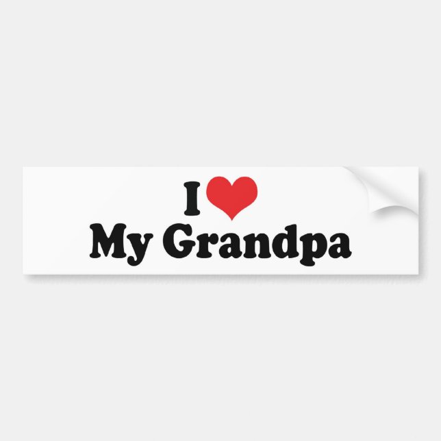 Calcomanía para parachoques: Amo a mi abuelo (Frente)