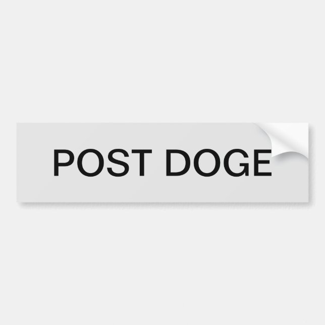 Calcomanía para parachoques DOGE (plata/negro) (Frente)