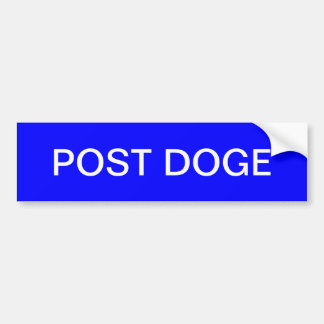 Calcomanía para parachoques POST DOGE (azul/blanco