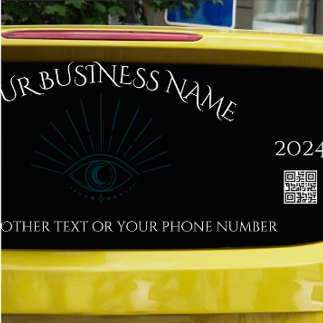 Calcomanía para ventana de negocios de automóviles (An example of how your decal may look! Results may vary. )