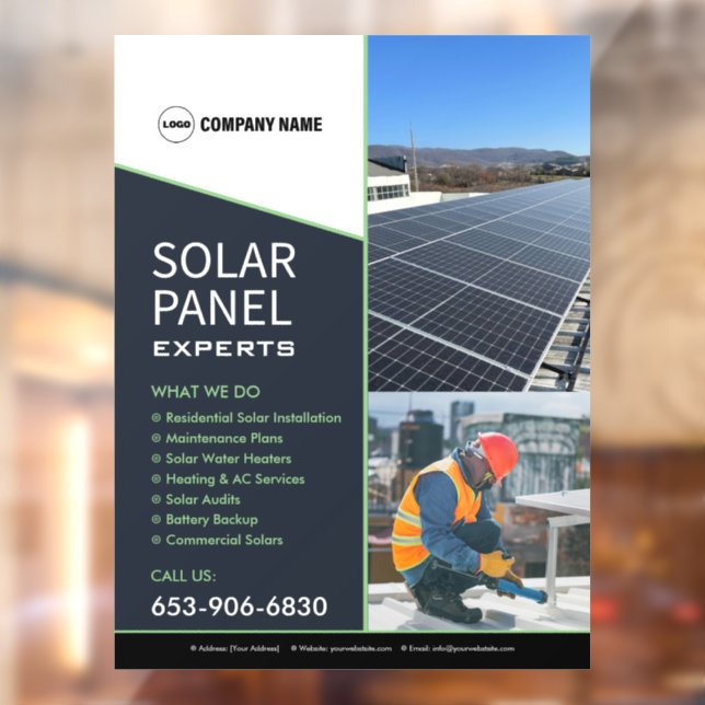 Calcomanía para ventanales de servicios solares (Hoja 2)