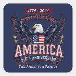Calcomanía patriótica personalizada del 250 aniver
