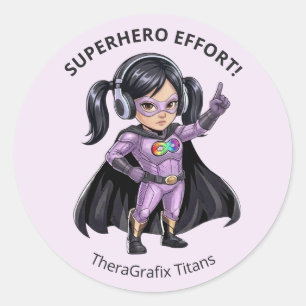 Calcomanía Pediátrica de Superhéroe Super Enfocado