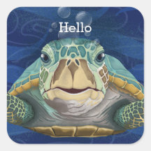 Calcomanía personalizable de Hello Turtle