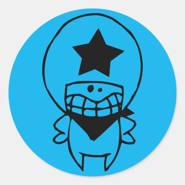 Calcomanía personalizable de monstruo feliz (Anverso)