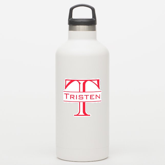 Calcomanía personalizada con monograma y corte con (Botella de agua)