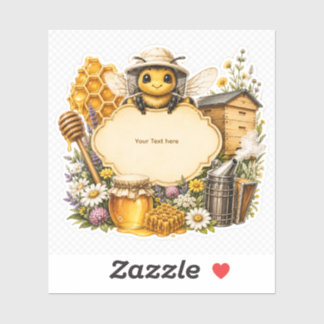 Calcomanía Personalizada de Abeja de Miel para Api
