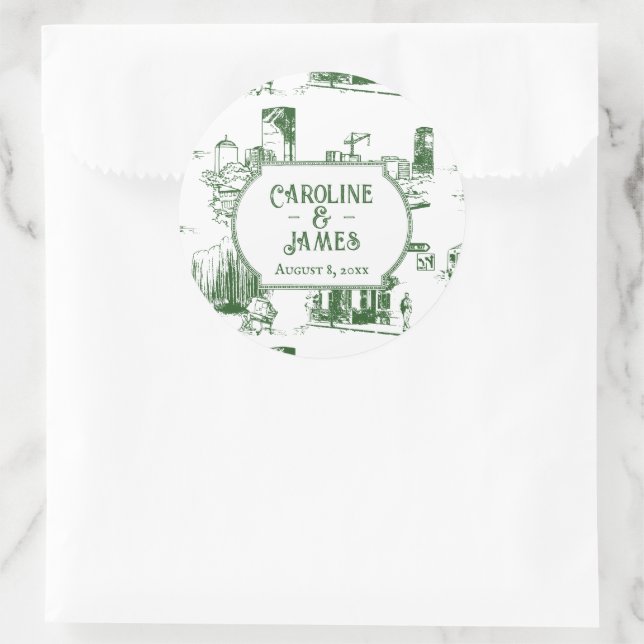 Calcomanía personalizada de boda bosque de toile d (Bolso)