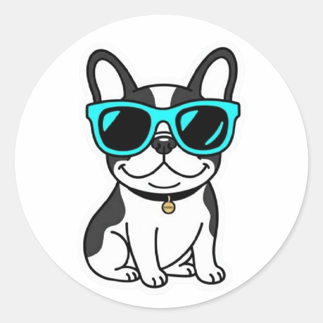 Calcomanía personalizada de Bulldog Francés con no (Anverso)