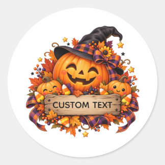 Calcomanía personalizada de calabaza de Halloween