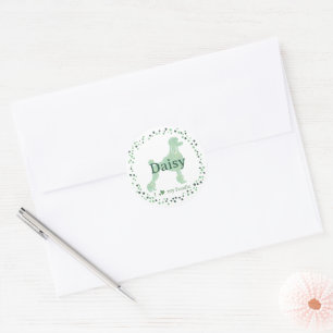 Calcomanía personalizada de caniche en menta - Reg