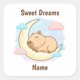 Calcomanía personalizada de capibara de dulces sue