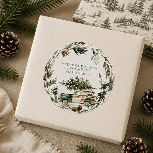 Calcomanía personalizada de corona de Navidad