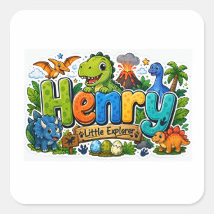 Calcomanía Personalizada de Dinosaurio Explorador
