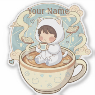 Calcomanía personalizada de gato para portátil imp