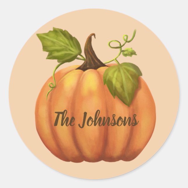 Calcomanía personalizada de Halloween de calabaza  (Anverso)
