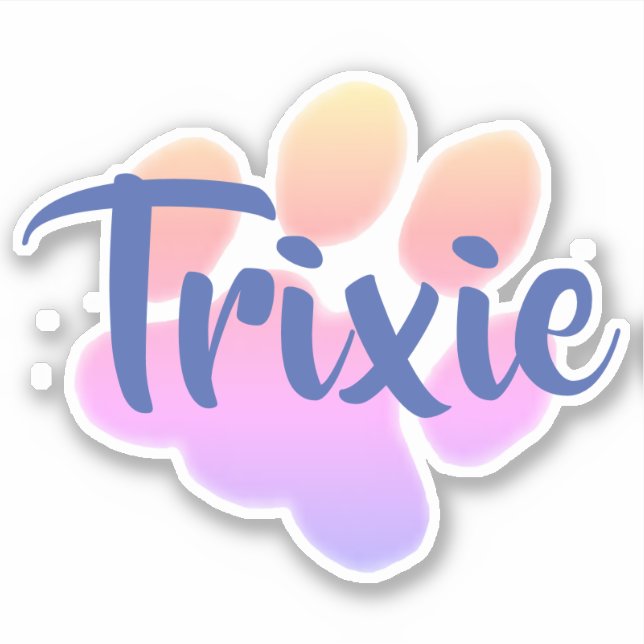 Calcomanía personalizada de huella de pata de arco (Anverso)