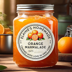 Calcomanía personalizada de mermelada de naranja c