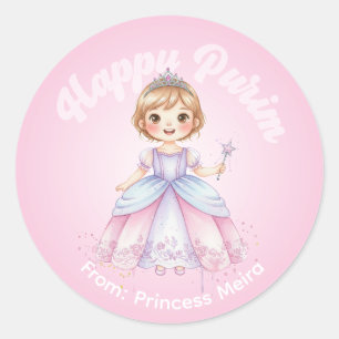 Calcomanía Personalizada de Purim – Tema de Prince