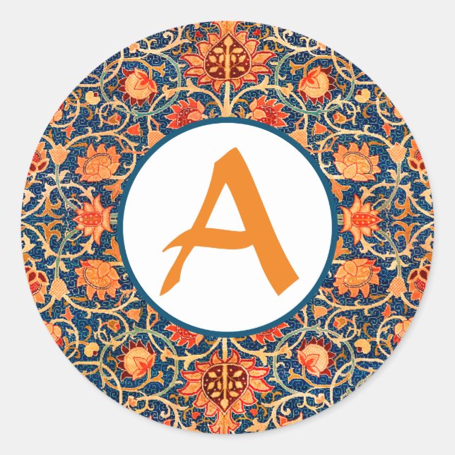 CALCOMANÍA PERSONALIZADA INICIAL William Morris RE (Anverso)